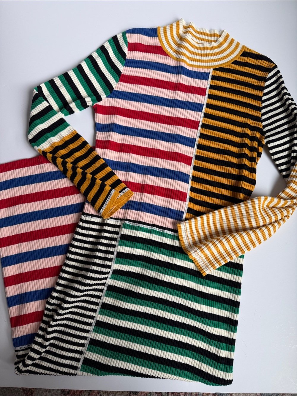 L.F. Markey Striped Multi-Color Ribbed Sweater Top - Picture 2 of 3